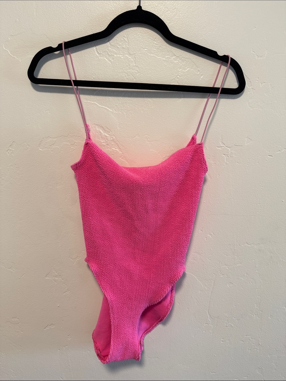 ASOS Bright Pink Textured One-Piece Swimsuit